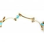 Les Tr&eacute;sors De Lily [D1317] - Bracelet Plaqu&eacute; Or 'Ovation' Turquoise sinine