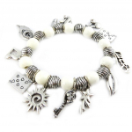NOA [G0332] - Bracelet Cr&eacute;ateur 'Gypsy' blanc argent&eacute; valge
