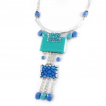 Les Tr&eacute;sors De Lily [H3587] - Collier Cr&eacute;ateur 'Anamaya' turquoise t&uuml;rkiissinine