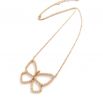 Altesse [M7183] &ndash; roosa kullaga 'Papillon Lumi&egrave;re' kullaga kaetud kaelakee Heleroosa