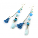 Les Tr&eacute;sors De Lily [N3632] - Boucles Cr&eacute;ateur 'Alta&iuml;' bleu h&otilde;be