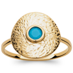 Bague Plaqu&eacute; Or 'Cleopatra' turquoise dor&eacute; - 14 mm 54 t&uuml;rkiissinine