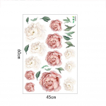 Pojengilillede kodu seinakleebis Elutoa taustakleebis Seinamaal DIY Dekoratsioon tumeroosa v&auml;rv