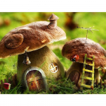 T&auml;ielik 5D-teemantmaaling multifilm Mushroom House tikandid Ristpistes Kodukaunistus K&auml;sitsi valmistatud 25x30cm