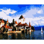 Teemanttikandid linn j&otilde;gi Teemantmaal Ristpistes DIY Veneetsia ja paat 3D Teemantmosaiik 20X30CM