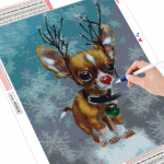 5D DIY Teemantmaaling Uus talvine teemanttikandi m&uuml;&uuml;k Hirvemosaiigist loomakaunistused toale Full Round 20X30CM