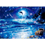 Teemanttikandid Teemantmaal T&auml;isringi maastik 5D DIY Rhinestone Pilt Ristpistes 20X30CM punane