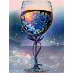 5D Teemantmaal Maastikupildid Rhinestones Tikand Ristpistes Tass Mosaiik Dekoratsioon Kodu Full Round 20X30CM punane