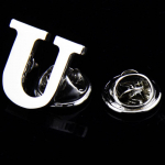 Algne A&ndash;Z 26 t&auml;hte pin H&otilde;bedane V&auml;rv Mood Inglise S&uuml;mbol Disain Meeste &Uuml;likond Krae Rev&auml;&auml;r Pross Pin Peoehted