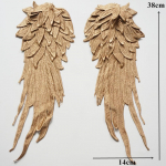 2tk/komplekt Tikandid Inglitiib Aplikatsioon &Otilde;mblemine Lillekrae plaaster pulmapeokleidile Pruudikleit Riided Tee ise k&auml;sit&ouml;&ouml; kuld