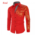 Kuldtr&uuml;kiga s&auml;rk Printitud Totemi pikkade varrukatega Aafrika peos&auml;rk L punane