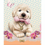 5D DIY Teemantmaaling armas koer ristpistes komplekt Mosaiik Teemanttikandid Roos T&auml;is&uuml;mmargune/ruudukujuline puur Kodukaunistus Round 20x30cm