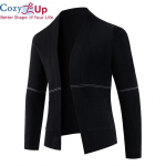 Cozy Up kardigan Meeste Korea pikkade varrukatega kudum Vabaaja soliidsed &auml;rikampsunid Pull Homme jakid Mood Meeste R&otilde;ivad T&auml;navar&otilde;ivad M must