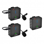 Andoer MX5 2,4G traadita salvestusmikrofonis&uuml;steem (1 vastuv&otilde;tja + 2 saatjat) koos klambriga must