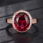 SACE GEMS Klassikaline vasesulamist tsirkoonist s&otilde;rmus Naiste ehted Pulmalubaduse peokingitus open punane