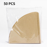 [i Cafilas][DG01DF] &Uuml;hekordselt kasutatav paberfilter V-kujuline tilguti kohvitassi s&otilde;elaleht pleegitamata naturaalne koonust&ouml;&ouml;riist espressomasinale Mocha poti jaoks 50 PCS