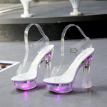 10365 seeria 15 cm konts 6,5 cm platvorm LED helendav &ouml;&ouml;klubi show kingad Catwalk tantsujalatsid Crystal LFD 36 lilla
