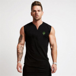 Suvine Tank Top Kulturismi Fitness J&otilde;usaali s&auml;rk Hingav V-kaelusega Tank Top Meeste J&otilde;usaalide S&ouml;rkimisriietus Stringeri treenings&auml;rk M must