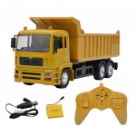 (H0826)1/24 8CH kaugjuhtimispuldiga kallur RC ehituss&otilde;idukid 2.4G RC Trucks Boys kollane