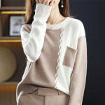 S&uuml;gis- ja talvine pullover-kampsun 2022 kulumisv&auml;rv, kontrastsus, &uuml;markaelus, moodne avar sviiter naiste alaosaga sviiter One Size khaki