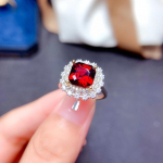 Bella Box uued moodsad punase ruudu lillekujulised avas&otilde;rmused naistele &otilde;htus&ouml;&ouml;gipeol tsirkoonist peened uhked ehted s&otilde;brap&auml;eva kingitus Adjustable Opening punane