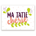 Les Tr&eacute;sors De Lily [A3628] &ndash; keraamiline magnet 'Tata' valge roosa roheline (mu kallis t&auml;di) - 8x6 cm mitmev&auml;rviline