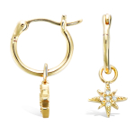 Les Tr&eacute;sors De Lily [R4239] &ndash; kullatud r&otilde;ngask&otilde;rvar&otilde;ngad 'Une Etoile est N&eacute;e' h&otilde;bevalged (roodiumiga kaetud) - 12mm-7x7mm valge