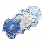 Kiddiezoom 4-osaline beebipoistele t&uuml;drukute kehakost&uuml;&uuml;m pikkade varrukatega pehme puuvillane beebiriided 0-12-kuulistele vasts&uuml;ndinutele Bebe kombinesooni r&otilde;ivad 3-6Months