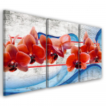 Kolmeosalise pildiga l&otilde;uenditr&uuml;kk Orchid Flowers Red 60x40 punane