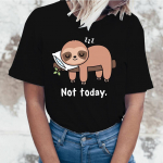 ZIMOXUAN Cute Sloth Not Today Prindiga T-s&auml;rk Naiste vabaaja l&uuml;hikeste varrukatega T-s&auml;rk Naiste mood avara graafilise tr&uuml;kiga T-s&auml;rgid S valge