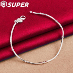 925 Sterling h&otilde;be 2mm Snake Bone Bead Keti K&auml;ev&otilde;ru Ehted 20cm