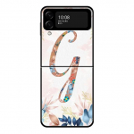 Lillemustriga leht, kirjakunstiga telefoni&uuml;mbris Samsung Galaxy Z Flip 4 Z Flip3 5g kest jaoks Galaxy Z Flip k&otilde;vakaaneline Couqe Samsung Z Flip4