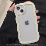 Korea armas l&auml;bipaistev Curly Wave &uuml;mbris iPhone'ile 11 12 13 Pro Max Xr Xs 13pro Hybrid p&otilde;rutuskindel pehme kate, esteetiline For iPhone X or XS