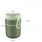 1 tk roostevabast terasest termiline Bento l&otilde;unakarp koos lusikaga, termopurgiga, isoleeritud supi l&otilde;unakarp, l&otilde;unakarp lastele naistele WBL roheline