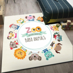 Cartoon Zoo Loomade tr&uuml;kkimine Elutuba Vaip Libisemisvastane Poisid M&auml;ngumatt P&otilde;randapind Vaip Kodukaunistus Koridor Magamistoa Vaip 40x120cm