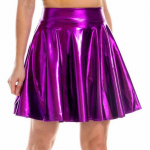 Suvised laserk&otilde;rge v&ouml;&ouml;kohaga miniseelikud, klubi peotants, l&auml;ikivad holograafilised seelikud, metallist plisseeritud seelikud M lilla