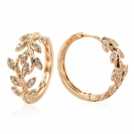 Vintage Leaf Design Inlay tsirkoon kullav&auml;rvi r&otilde;ngask&otilde;rvar&otilde;ngad Naiste pulmaehted Luksuslikud suured k&otilde;rvar&otilde;ngad Aksessuaarid