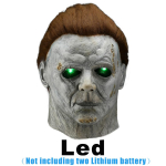Uus &otilde;udusfilm Michael Myers LED Halloween Kills mask Cosplay Scary Killer kogu n&auml;oga latekskiiver Halloweeni peokost&uuml;&uuml;m LED Micheal Myers gray