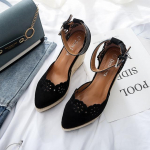 Naiste espadrillid kiil Uued sandaalid seelik &otilde;&otilde;nsad &uuml;ksikud kingad Naiste mood teravatipulised k&otilde;rged kontsad paksu p&otilde;hjaga &otilde;led 39 must