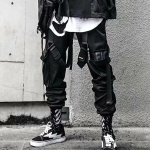 Joggers Cargo p&uuml;ksid meestele Casual Hip Hop Hit Color Tasku Meeste P&uuml;ksid Dressip&uuml;ksid T&auml;navar&otilde;ivad Paelad Techwear P&uuml;ksid XXXL must