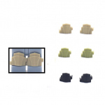 3 komplekti kandmiseks m&otilde;eldud tarvikuid, p&otilde;lvekaitsmed, s&otilde;jarelvad, minifiguurid, s&otilde;durid, plastklotsid, klotsid, mudelikomplektid, hariduslikud m&auml;nguasjad