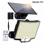 106 LED p&auml;ikese v&auml;lisvalgusti, 348 LED prožektor, 228LEDIP65 veekindel liikumisandur, inimkehaandur, p&auml;ikese prožektor, turvavalgusti, 3 režiimi 106LED-1PCS