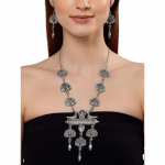 S&auml;rav Diva Fashion uusim stiilne traditsiooniline oks&uuml;deeritud h&otilde;bedast kaelakee komplekt naistele