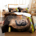 3D elevandi voodipesukomplekt hiiglaslik loomade tekikate padjap&uuml;&uuml;r 2/3 t&uuml;kki mikrokiust kangast AU180 * 210 t&auml;issuuruses kiiresti kuivav pehme kodutekstiil Baby 100x135cm