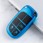 Auto 5-nupuga v&otilde;tmekaane &uuml;mbrise hoidik Jeep Renegade Compass Grand Cherokee jaoks Chrysler 300C Wrangler Dodge Fiati tarvikutele 3 Buttons sinine