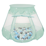 Selonise m&auml;ngutelk 105x90cm/100 palli loss pop up ballpit plastikpallid lastele, piparm&uuml;nt:p&auml;rl/hall/transparnet/babyblue/mint 105x90cm/100 balls