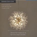 Moodne Crystal Dandelion Chandelier valgustusega ripplamp elutoa s&ouml;&ouml;gitoa kodukaunistamiseks 12 headlights kuld
