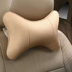 Pehmed Auto Kaelapadjad M&otilde;lemal Pool Ees Taga PU Nahk 1tk Pakk Peatugi Peavalu Leevendamiseks T&auml;idetud Kiud Universaalne Auto beige pillow