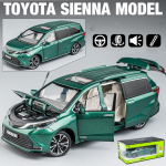 1/24 Scale Sienna MPV Diecast automudeli m&auml;nguasi, tagasit&otilde;mmatav m&auml;nguasi koos heli ja valgusega lastele V&auml;ikelapse poistele T&uuml;drukutele Kingikogu 1/24- 21x8x7.4 cm roheline