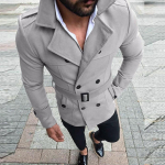 Meeste mood Slim Fit pikkade varrukatega &uuml;likond Top jakid Trench mantel Mehed s&uuml;gistalv M helehall v&auml;rv